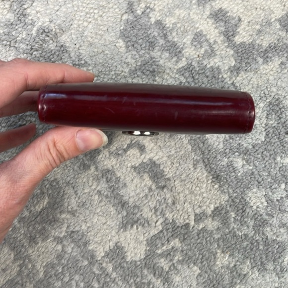 Cartier Bordeaux Panthere Glossy Leather Wallet Trifold Kisslock Compact - Picture 7 of 17